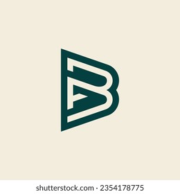 Letter BA or AB logo