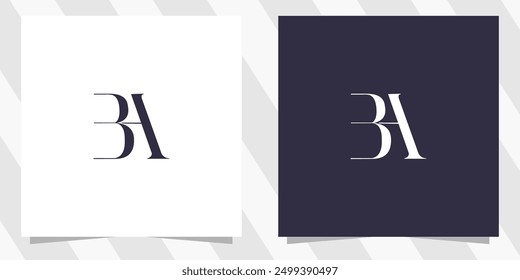 letter ba ab logo design vector