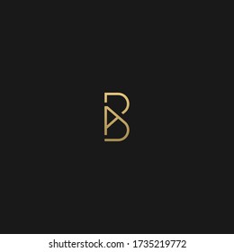 Letter BA or AB logo in unique minimalist style