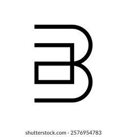 Letter BA or AB minimalist monogram logo