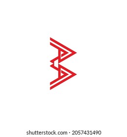 vector de logotipo geométrico simple lineal abstracto de letra ba