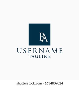 letter BA business logo design inspiration . square BA logo design template 