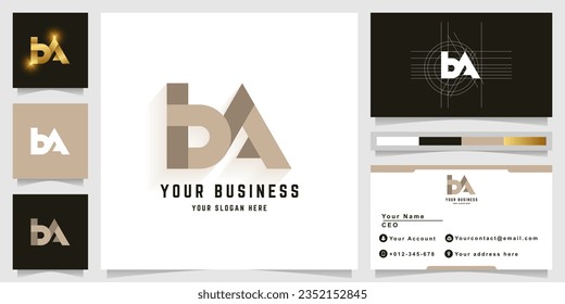 Letter bA or byA monogram logo with business card design