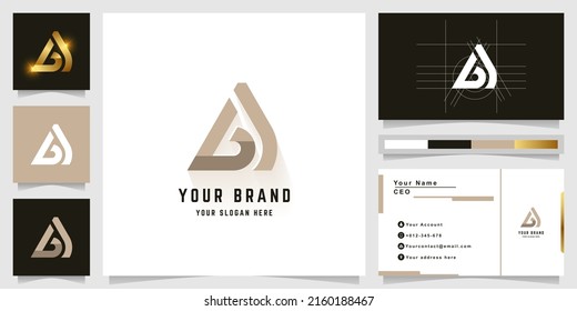 Logotipo de letra bA o GA monograma con diseño de tarjeta de visita
