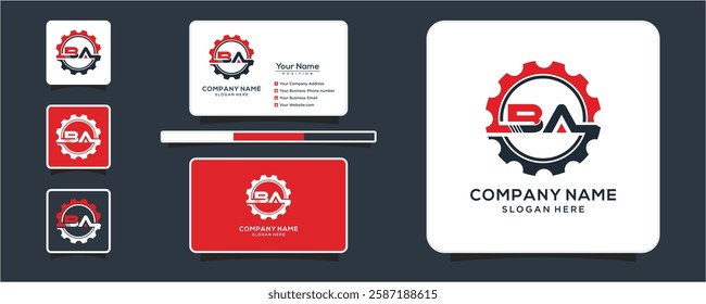 Letter BA gear vector logo template This design is suitable for technology industrial or automotive