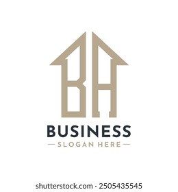 Letter BA House Logo for Real Estate Business Branding BA Property Management. Modern Initials AA Logo Design