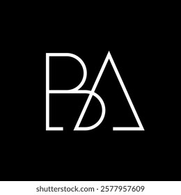 Letter Ba line minimalist monogram logo