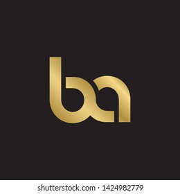 Letter ba linked lowercase logo design template elements. Gold letter Isolated on black  background. Suitable for business, consulting group company.