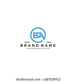 letter BA logo design vector template