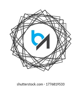 Icono del logotipo BA de la letra plantilla de diseño de vector y plano