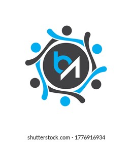 Icono del logotipo BA de la letra plantilla de diseño de vector y plano
