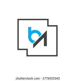 Icono del logotipo BA de la letra plantilla de diseño de vector y plano