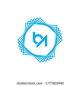 Letter BA logo icon flat and vector design template