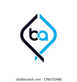 Letter BA logo icon flat and vector design template