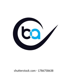 Icono del logotipo BA de la letra plantilla de diseño de vector y plano