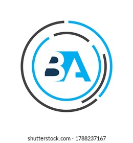 Letter BA logo icon flat and vector design template