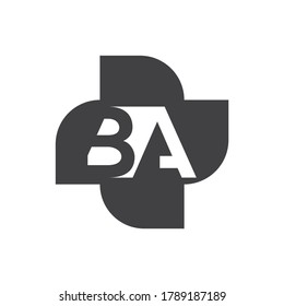 Letter BA logo icon flat and vector design template