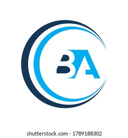 Letter BA logo icon flat and vector design template