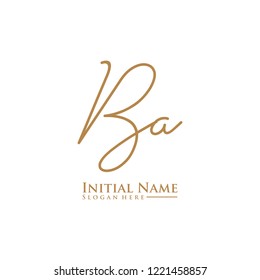 Letter Ba Logo. Initial Letter Design Vector Luxury Colors [Converted]