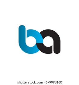 Letter BA logo lowercase rounded design - stock vector