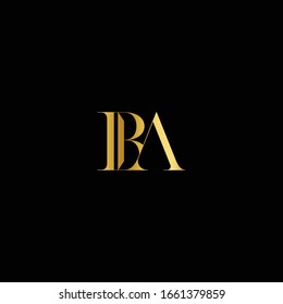 Plantilla de logotipo BA elegante de logotipo minimalista