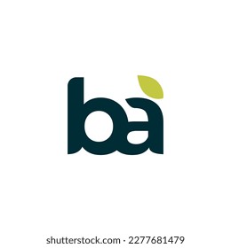 Logotipo de letra BA con concepto de naturaleza: Diseños orgánicos para la promoción de marca ecológica