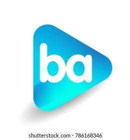 Letter BA logo in triangle shape and colorful background, letter combination logo design for business and company identity.
