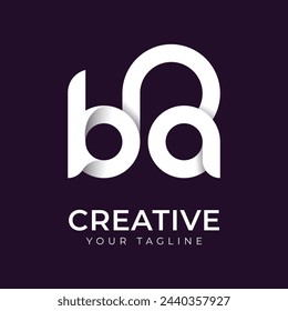 Letter ba logo, vector logo design template