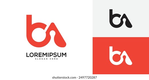 Letter BA Logo Vector Minimal Design Template.