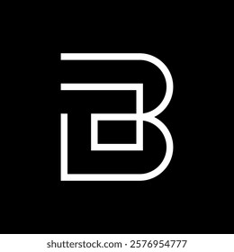 Letter BA minimalist monogram logo