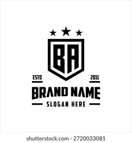 Buchstabe BA Monogramm Schild Stern Logo Design Vektor Vorlage