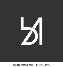 letter ba simple geometric line logo vector