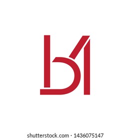 letter ba simple geometric line logo vector