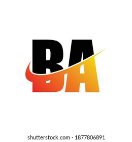 einfache Logo-Design-Vektorgrafik von Letter BA