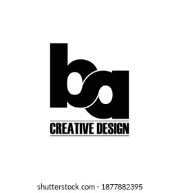 Letra BA simple vector de diseño de logotipo