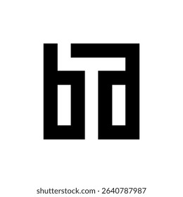 Letter BA simple square monogram logo