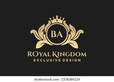 Letter BA  template logo Luxury. Monogram alphabet . Beautiful royal initials letter.