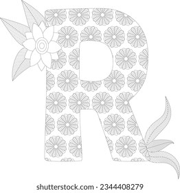 Letter Background Pattern Coloring Page