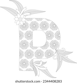 Letter Background Pattern Coloring Page