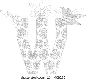 Letter Background Pattern Coloring Page