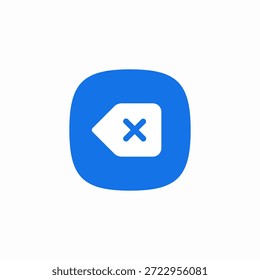 Vector de signo de icono de retroceso de letra