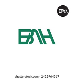 Diseño de logotipo de monograma de carta BAH