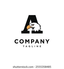 Letter A Bald Eagle Logo Icon Vector