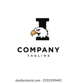 Letter I Bald Eagle Logo Icon Vector