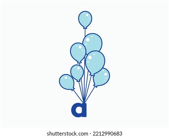 Letter a and balloons illustration