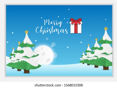 Letter banners designed by Merry Christmas. abstract Winter background tree, 
snow, forest. Xmas card template,poster,landing page, banner design a happy New year vector illustration.