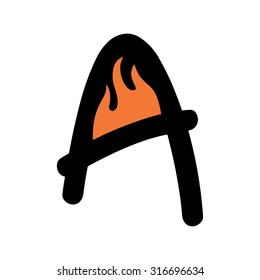 letter a barbecue logo vector