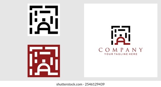 Letter barcode logo design with modern style premium vector