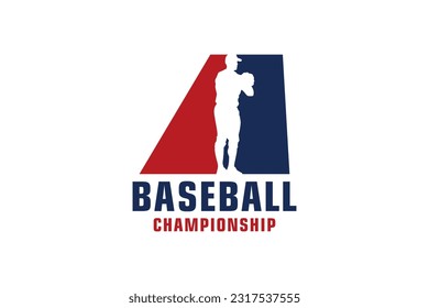 Letter A with Baseball Logo Design. Vector Design Template Elements for Sport Team or Corporate.