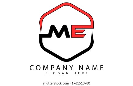 Briefbasierte Vorlage für das Design von ME-Logos, Vektorgrafik